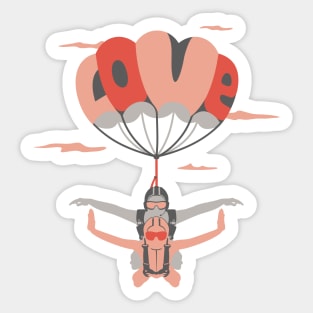 Love parachute (colorful) Sticker